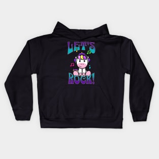 Let's Rock Unicorn Blue Kids Hoodie